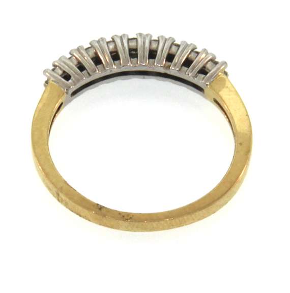 Pretty 14k yellow gold round diamond band ring