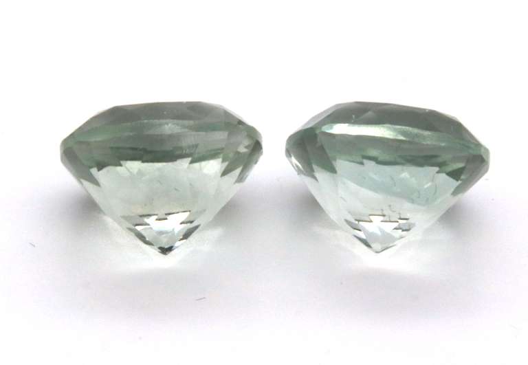 Wonderful Pair of Square Cut Green Amethyst Gemstones, 14.03ct