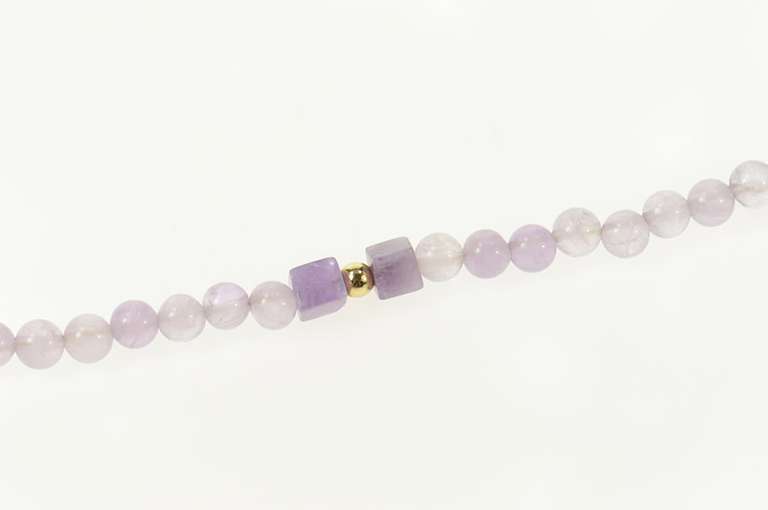 14K Yellow Gold Rose Quartz Amethyst Beaded Statement Bracelet