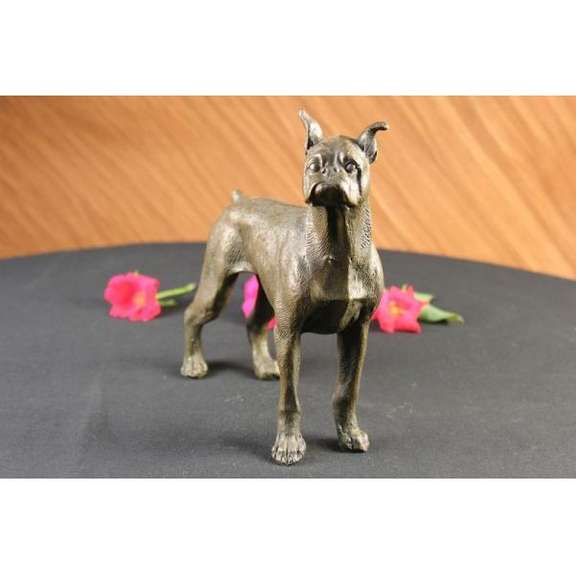 English Boxer Dog Bronze Sculpture