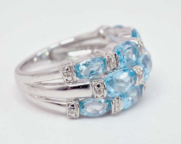 Blue Topaz Sterling Silver Ring