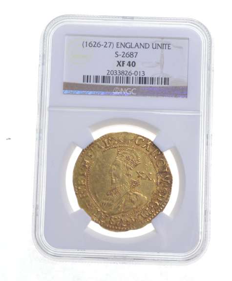XF40 (1626-27) England Unite - S-2687 - Graded NGC