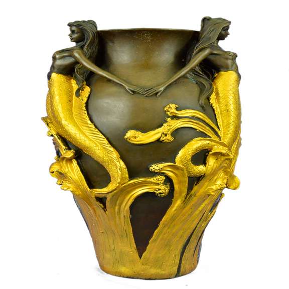 Vase Planter Bronze Statue