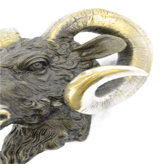 Mascot Ram Head Bronze Sculpture
