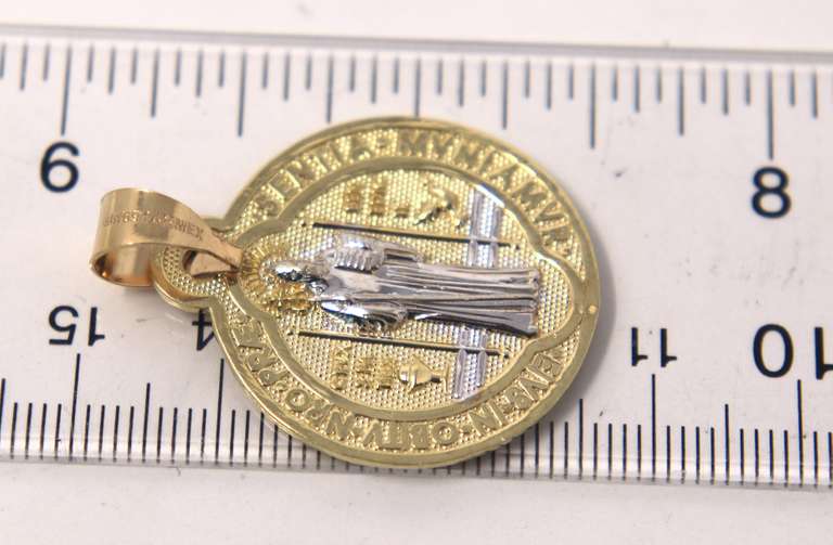 San Benito Yellow Gold Religious Pendant