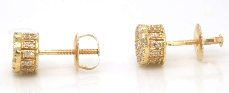 Brilliant Yellow Gold Diamond Earrings