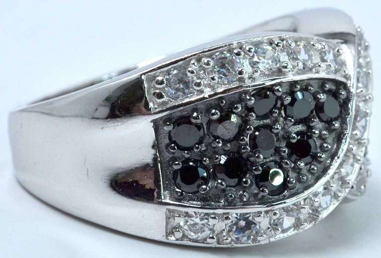 Sterling Silver Black CZ Ring.