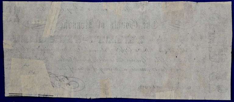 May 1st 1862 County Of Roanoke, Salem 25 Cents, Circulated/Repaired.