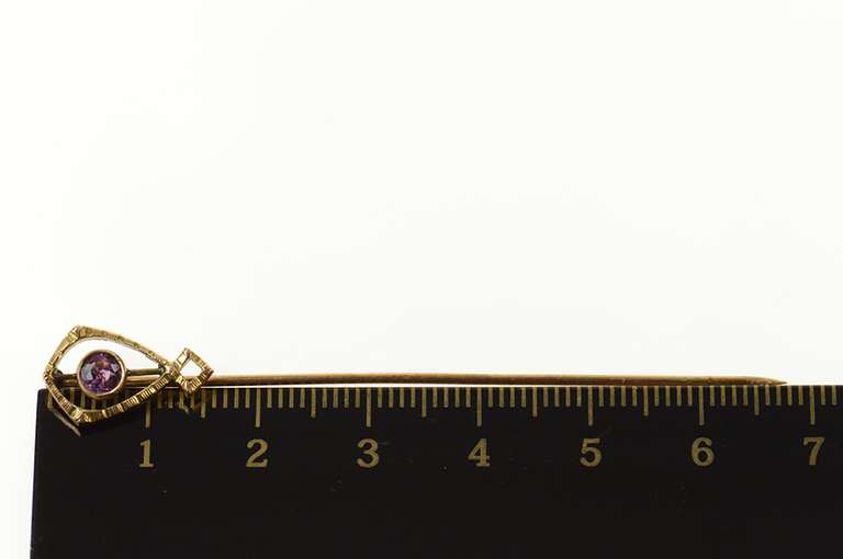 10K Yellow Gold Victorian Amethyst Orante Classic Stick Pin