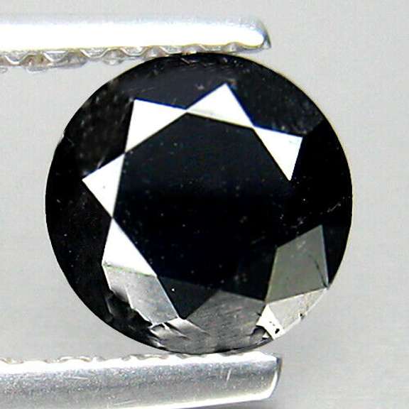 Shimmering 1.36ct smooth cut Black Diamond solitaire
