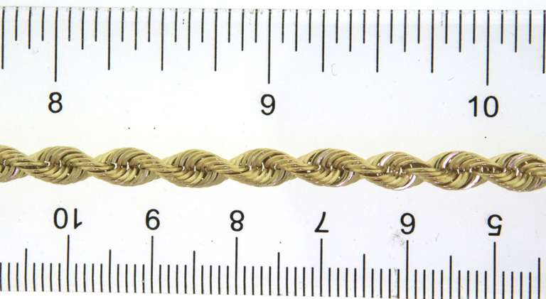 Elegant Yellow Gold Rope Chain Necklace