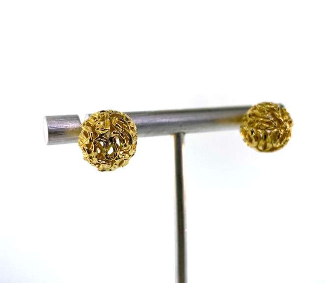 Nice 14kt Yellow Gold Ball Earring Studs