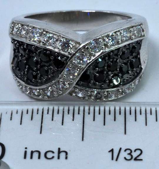Sterling Silver Black CZ Ring.