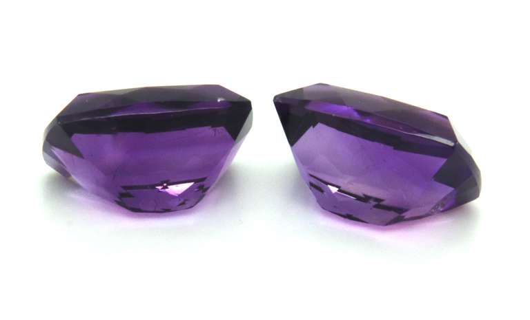 Delightful Pair of 22.99ct Emerald Cut Amethyst Gemstones