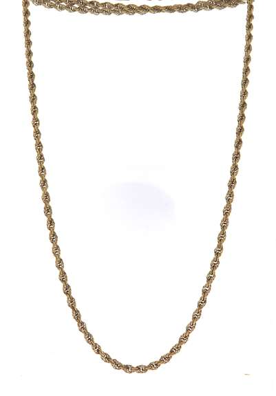 Popular Yellow Gold Rope Chain Neclace