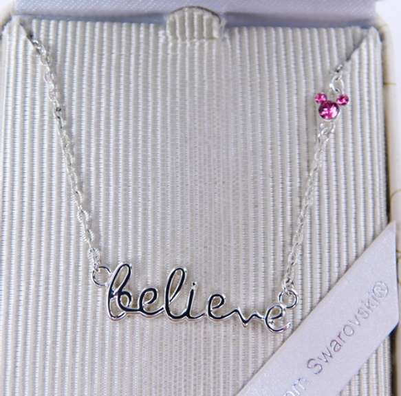 Disney Swarovski BELIEVE Necklace