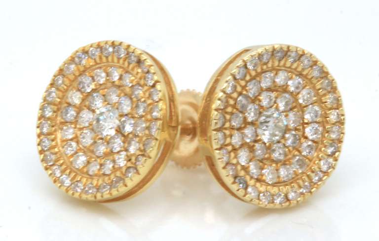 Dazzling Yellow Gold Diamond Earrings