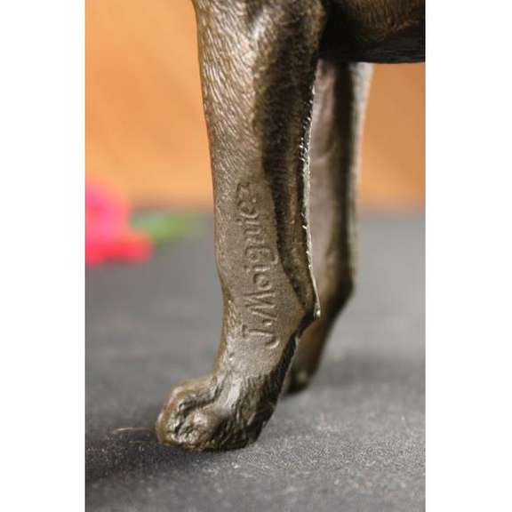 English Boxer Dog Bronze Sculpture