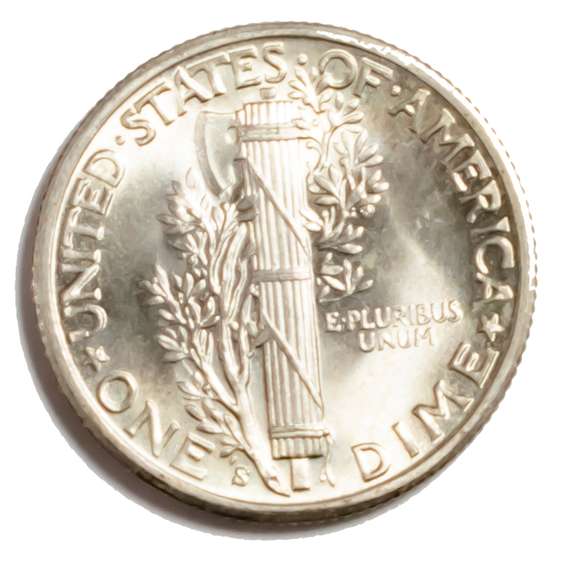 1943 S Utter Gem BU Full Split Bands Mercury Dime