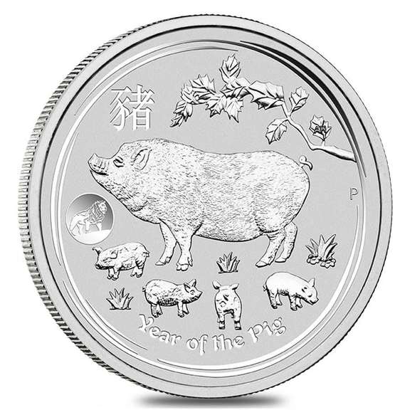 2019 Australia Year Of The Pig 1oz .999 Silver.