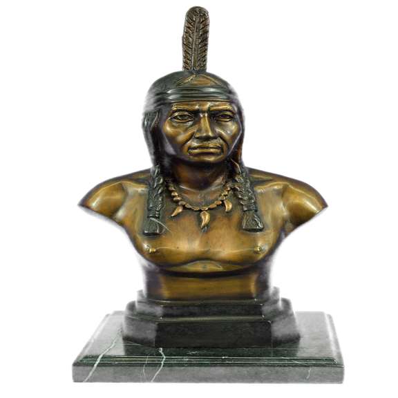 Chief Bust Bronze Sculpture