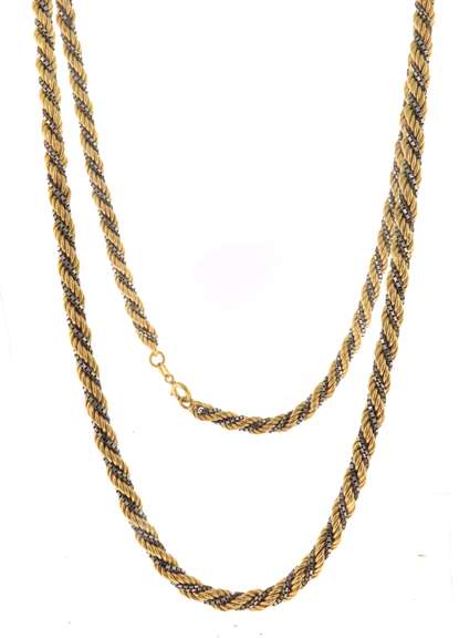 Majestic 18kt Two Tone Rope Chain Necklace