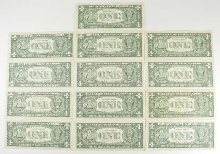 Lot (10) 1963 $1 Federal Reserve Notes - Courtesy Signed