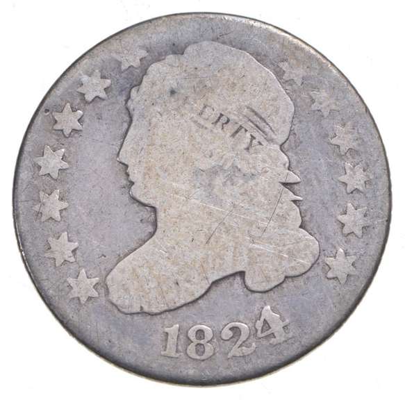 1824 Liberty Cap Dime - Flat Top "1" - Circulated