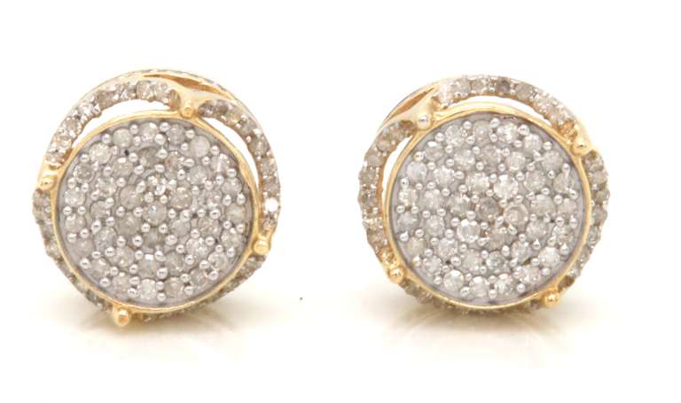 Charming Diamond Yellow Gold Earrings
