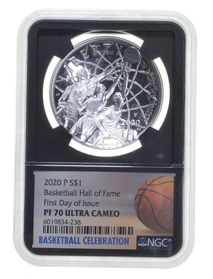 PF70 2020-P Basketball HOF Silver Dollar Kareem Abdul Jabbar Auto NGC