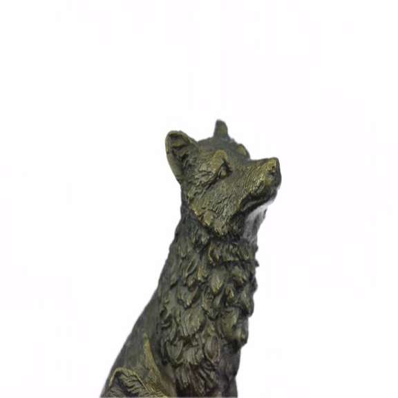 Miniature Wolf Family Bronze Sculpture