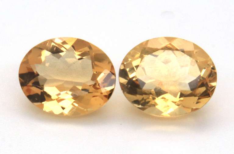 Charming Pair of Oval Cut Citrine Gemstones, 8.25ct