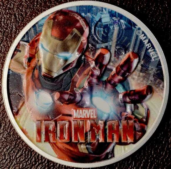 2018 Ironman Silver Colorized $1 One oz .9999 Fine Silver. Marvel. Tuvalu