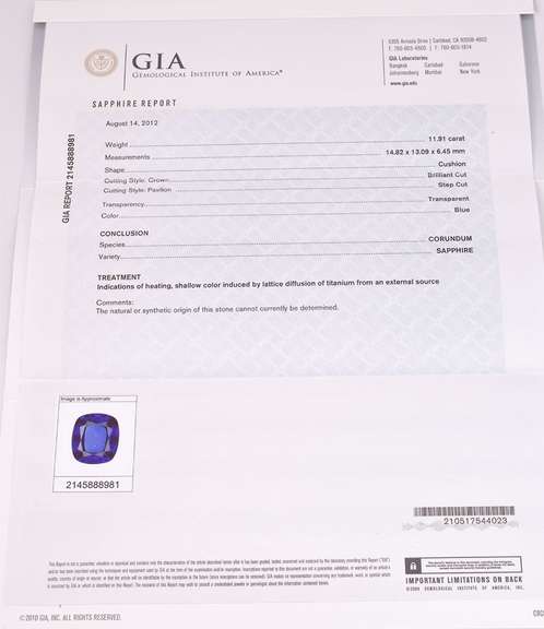 Inspiring Intense 11.91CTS Cushion Cut Blue Sapphire