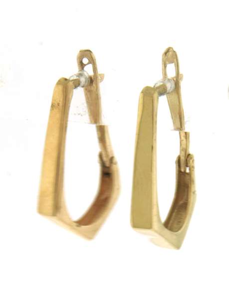Fancy Shaped Yellow Gold Hoop Earrings