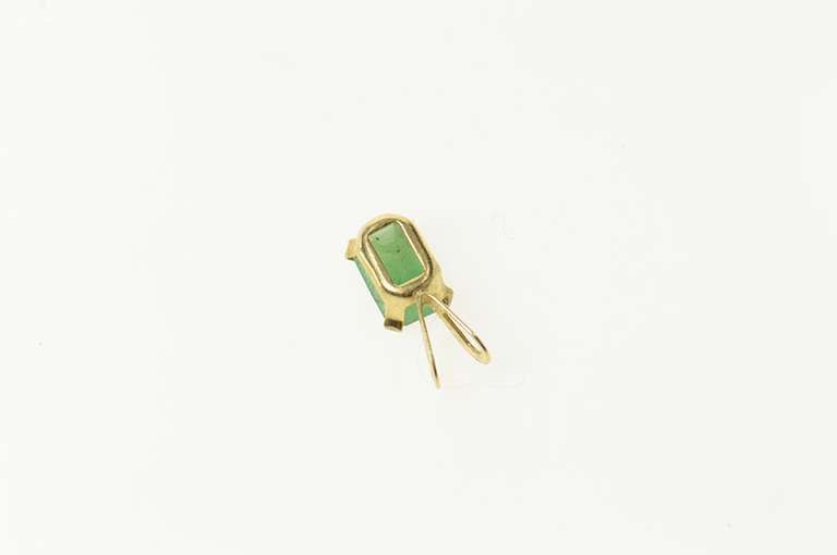 Gold Filled Emerald Cut Emerald Solitaire Simple Pendant