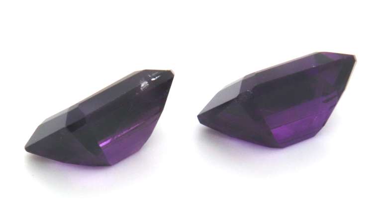 Breathtaking Set of Emerald Cut Amethyst Gemstones, 13.80ct