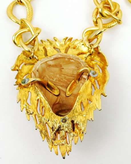 Vintage Razza 1970's Huge Lion Necklace
