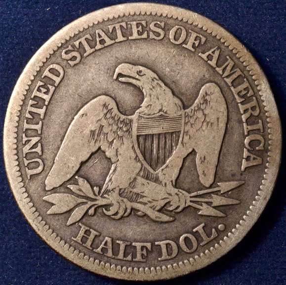 1854 Seated Liberty Half Dollar Arrows, Circulated.