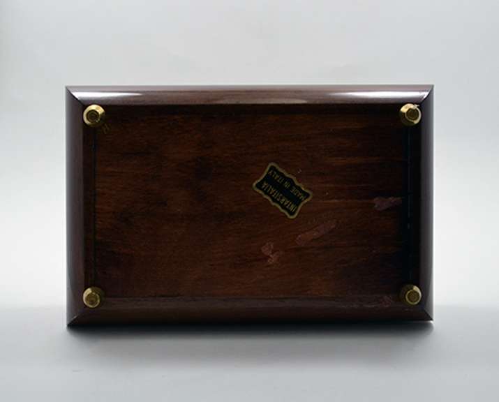 Vintage Italian Lacquered Hand Crafted Jewelry Trinket Box With Floral Design