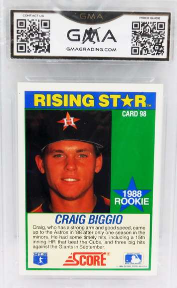 Craig Biggio, Astros 1989 Graded Baseball Card, 8.5NM+