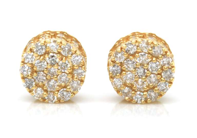 Charming Diamond Yellow Gold Earrings