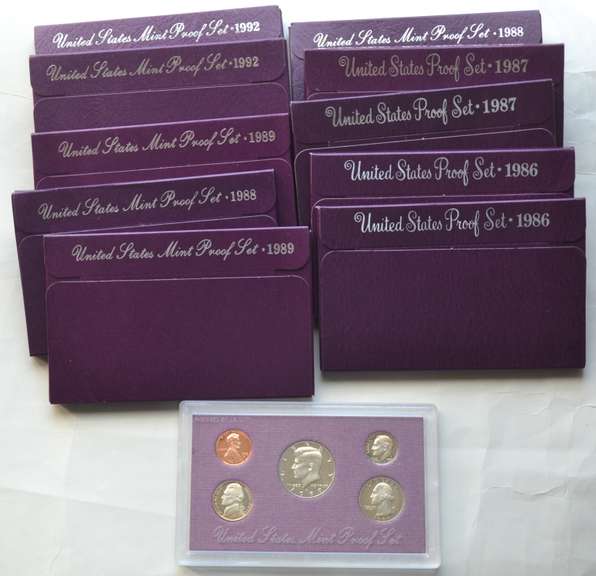 2 Each US Proof Sets 1986-89 &1992