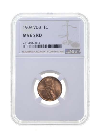 MS65 RD 1909 VDB Lincoln Wheat Cent - Graded NGC