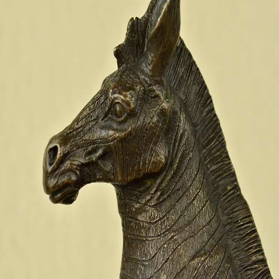 African Zebra Bronze Sculpture