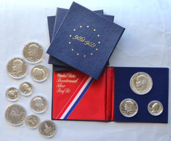 4 1976 3 Piece Bicentennial Silver Proof Sets