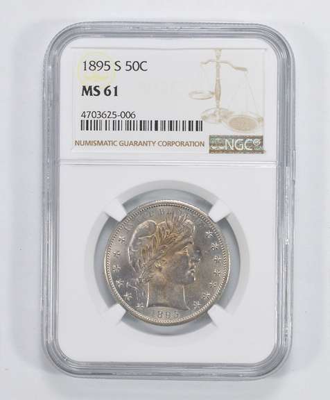 MS61 1895-S Barber Half Dollar - NGC Graded