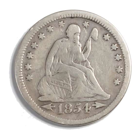 1854 Arrows Type Seated Quarter