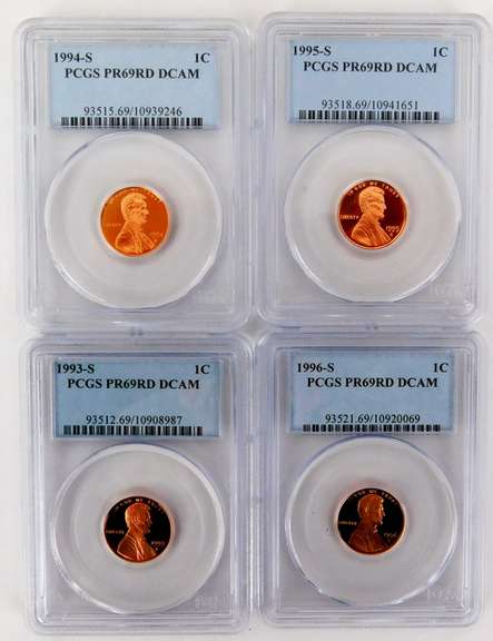 4 Graded U.S. Penny's
