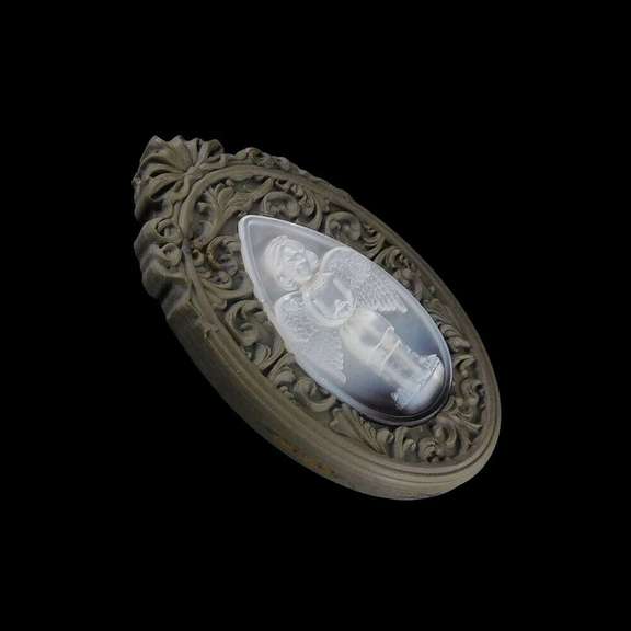Simply beautiful 117.4ct Mother of Pearl angel carving